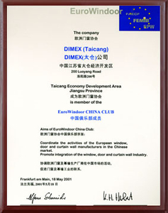 Certificado Casement Windows-DIMEX